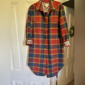 The cutest Sundance plaid long utility multicolor jacket size small guc